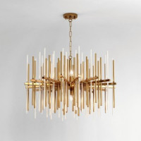 Bogate&#039;s  св-к подвесной  E14 8x60 Вт 800х800х500 металл прозрачный/латунь Allure 356/8 a057237