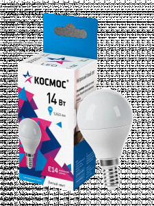 Космос шар E14 14W(1260lm) 4500K 4K матов. 80x45 IC драйвер LkecLED14wGL45E1445