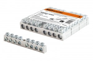 TDM Шина "N" нулевая 6х9мм 8/1 (8 групп/крепеж по центру) никелированная (10!) SQ0801-0303