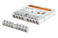 TDM Шина "N" нулевая 6х9мм 8/1 (8 групп/крепеж по центру) никелированная (10!) SQ0801-0303