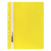 Скоросшиватель пластиковый с перфорацией BRAUBERG, А4, 140/180 мкм, желтый, 226587