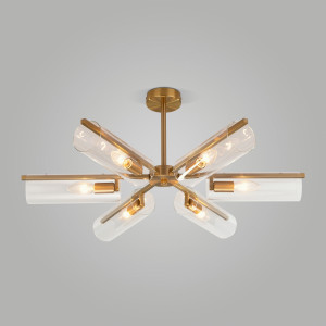 EUROSVET люстра 6x60W E14 740x740x310 латунь/стекло/прозр. 70144/6 Умный дом Trompeta a060897