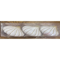 Шар 8ZDC3-H89 3шт 8см "Юла" белая с золотой нитью