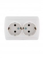 Lezard DEMET роз. ОУ 2 мест. 16А (земля) бел. (основание PBT, корпус PC) 711-0200-127
