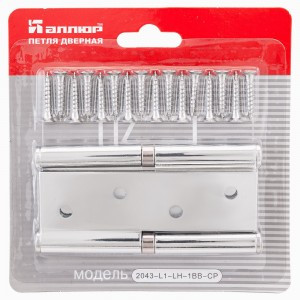 АЛЛЮР 4320 (2043) L1-LH-1BB-CP БЛИСТЕР Л 101х76 Петля дверная 2шт. (цена за упак,50,25,1)