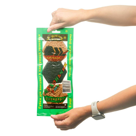 Губка для тефлоновой посуды "Кухоньчик-Стандарт" 3 шт