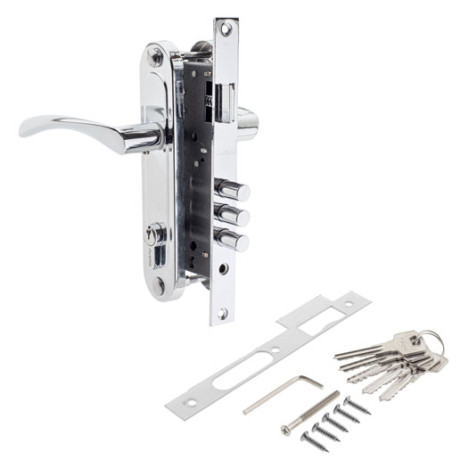 Замок врез 1523 AVERS (хром) с ручками (3 ригеля)  \20
