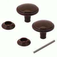 Ручка-кнопка дверная пластик РДП-03-6 шоколад Башкирия (100,25,5)