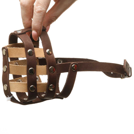 Намордник кожаный для собак средних пород