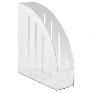 Стойка-угол для бумаг и журналов BRAUBERG "Energy" ширина 85 мм, прозрачная, 231555 ПЛС