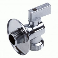 AQUALINK Кран шар. угловой 1/2&quot;х3/4&quot; с обратным клапаном, с отражателем, (нар-нар, ш/ш) хром, 3971