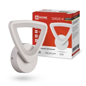 ASD/InHome св-к св/д бра упр 15W(1050lm) 2K-4K-6K 195x185x45  STEP COLOR бел ELEGANT SANSAR-W 3210