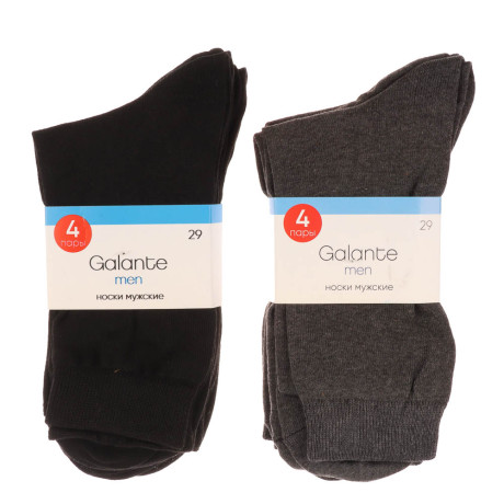 Набор носков 4 пары, GALANTE, р. 29, 70% хлопок, 29% полиамид, 1% эластан, черные