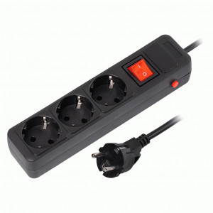 SmartBuy Сетевой фильтр (удл.) ПВС 3x1 3роз. 3м 16A черный земля IP20 3500Вт SBSP-3-30-K