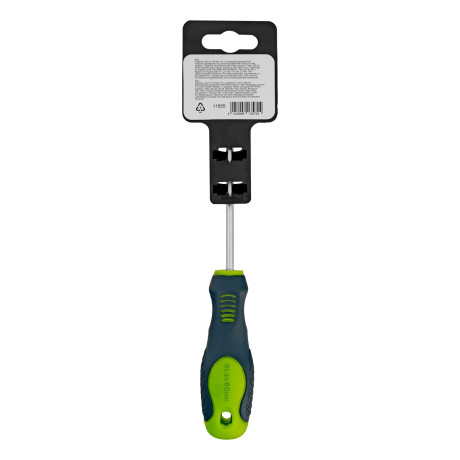 Отвертка, SL3 х 80 мм, CrV, двухкомпонентная рукоятка Сибртех