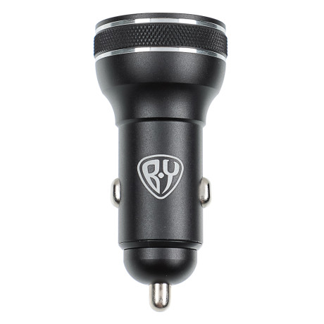 BY Зарядное устройство с дисплеем и подсветкой 12/24 В, 48 Вт QC, PD, PPS, Type-c/USB-A, алюминий