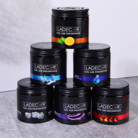 LADECОR Ароматизатор для дома и авто, гелевый,200 г, лимон, удача,черный лед,чудо,столкновение