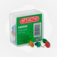 Кнопки Attache 12 мм, цветные 50 шт. пласт.уп. 48905