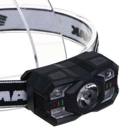 Фонарь налобный тм ЕРМАК,XТЕ+SMD,5 режимов,1200мАч,Type-C,сенсорный,пластик,75х40х37 мм,красный свет