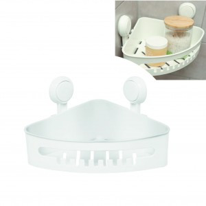 Полка навесная д/ванной Нодрил до 10кг, угловая, на присоске, пластик, белая 75962 Master House