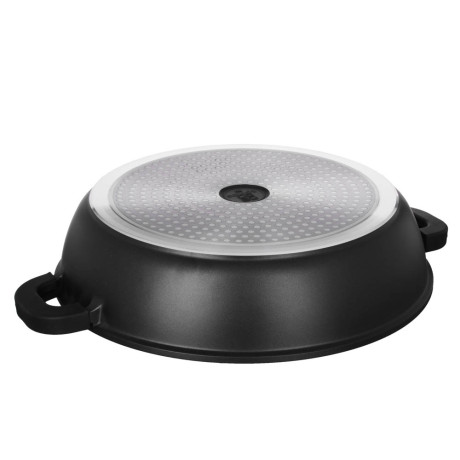 SATOSHI Лион Сотейник с крышкой 5,2л d32х8,2см, а/приг.покр.Мрамор, силик.протекторы ручек, индукц