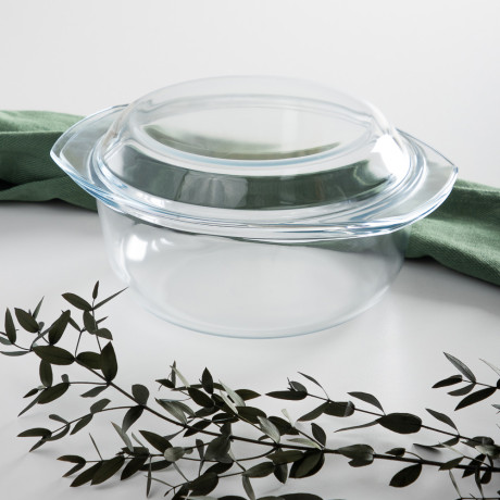 SATOSHI Кастрюля жаропрочная с крышкой, стекло, 23,5х20,6х9,6см, 1,5л