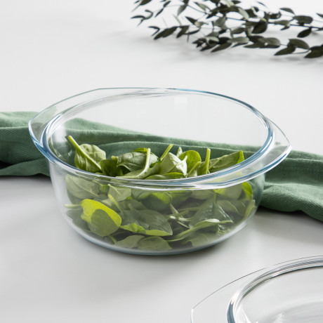 SATOSHI Кастрюля жаропрочная с крышкой, стекло, 23,5х20,6х9,6см, 1,5л