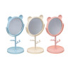 ЮНИLOOK Зеркало настольное с подставкой, пластик, стекло, высота 20 см, диаметр 10,5см,  3 цвета