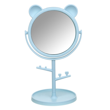 ЮНИLOOK Зеркало настольное с подставкой, пластик, стекло, высота 20 см, диаметр 10,5см,  3 цвета