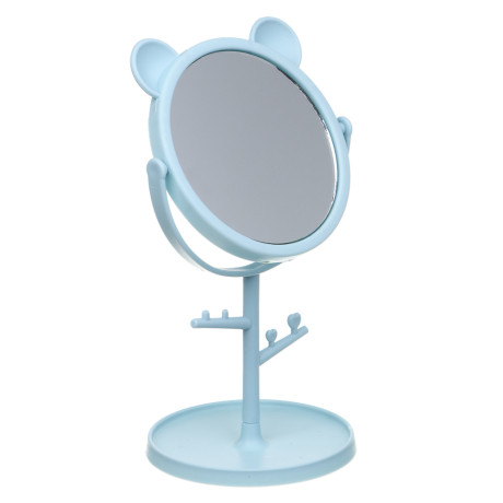 ЮНИLOOK Зеркало настольное с подставкой, пластик, стекло, высота 20 см, диаметр 10,5см,  3 цвета