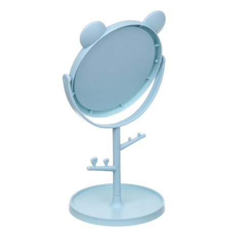 ЮНИLOOK Зеркало настольное с подставкой, пластик, стекло, высота 20 см, диаметр 10,5см,  3 цвета