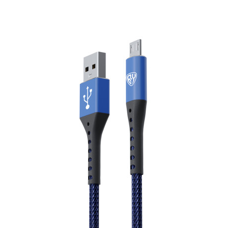 BY Кабель для зарядки Адреналин Micro USB, 1м, 3А, Быстрая зарядка QC 3.0, синий