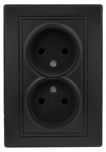 ЭРА Intro Plano роз. 2 мест. 16А  СУ (керамика) антрацит 1-204-05, 2144