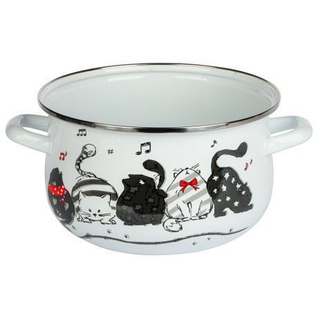 VETTA Хвостатые друзья Кастрюля эмалированная, 22см, 3,6л, индукция