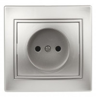 ЭРА Intro Plano роз. СУ 1 мест. 16А, 250В (керамика) алюминий, 1-201-03 1185