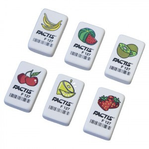 Ластик FACTIS F 127 (Испания), 40х24х10 мм, ассорти, прямоугольный, мягкий, синтетический каучук, CN