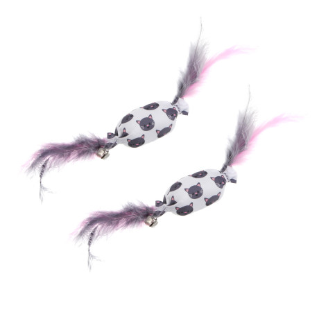 VETTA Игрушка для домашних животных, ПЭ, перья, 5,5х2,5 см