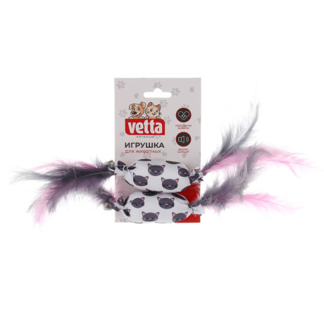 VETTA Игрушка для домашних животных, ПЭ, перья, 5,5х2,5 см