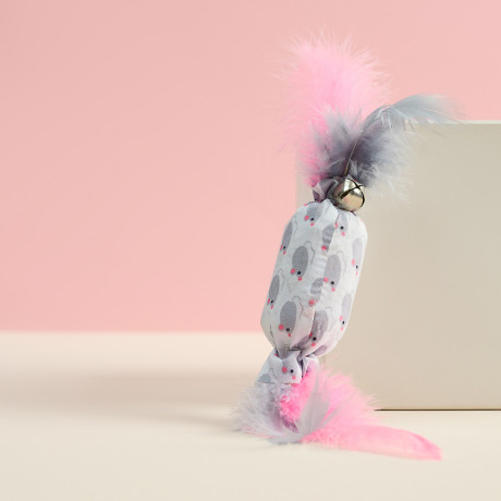 VETTA Игрушка для домашних животных, ПЭ, перья, 5,5х2,5 см