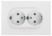 ЭРА Intro Accent мех. роз. СУ 2 мест. (земля), 16А 250В, белый Б0063485