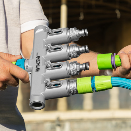 Разветвитель четырехканальный, с внутренней резьбой 3/4", алюминий, LUXE Palisad