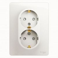 Systeme Electric GLOSSA роз. СУ 2 мест. перламутр (пл.осн., земля, штор.) GSL000626 (10!)