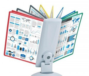 Демо-система MEGA Office FDS031 настольная вращ. 10 пан. св.сер/ассорти