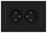 ЭРА Intro Accent мех. роз. СУ 2 мест. 16А 250В, антрацит 6-204-05