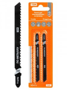 TDM Пилки  д/электролоб по металлу, HSS, 75х3 мм, быстрый рез, T127D, 2 шт, "Рубин", SQ1089-0211