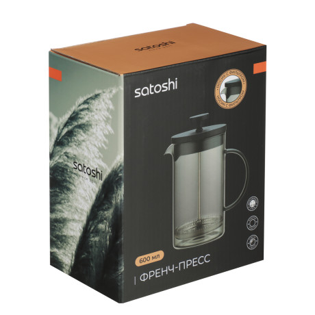 SATOSHI Графит Френч-пресс 600мл, жаропрочное стекло