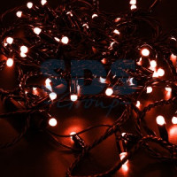 Гирлянда-нить ул. 100LED красн. 10м, чер.ПВХ, без б/п (код634330) IP65 соед. 305-172 Neon Night