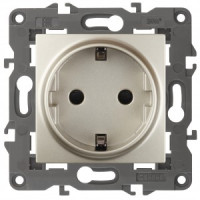 ЭРА 14 Elegance мех. роз. СУ (земля) шторки 16A,250В, шампань 14-2102-04 автоклеммы 3806