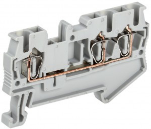 IEK Клемма пружинная КПИ 3в-2,5 3 вывода 31А серый YZN11-3-002-K03