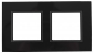 ЭРА 14 Elegance рамка СУ 2 мест.стекло, черный+антр 14-5102-05 5268